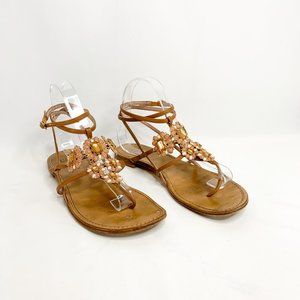 STUART WEITZMAN Crystal Gem Embellished Sandals